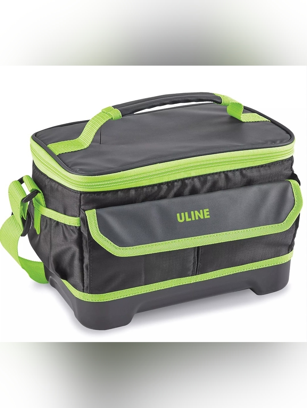 Insulated Cooler Bag  - Black with Lime Green Trim